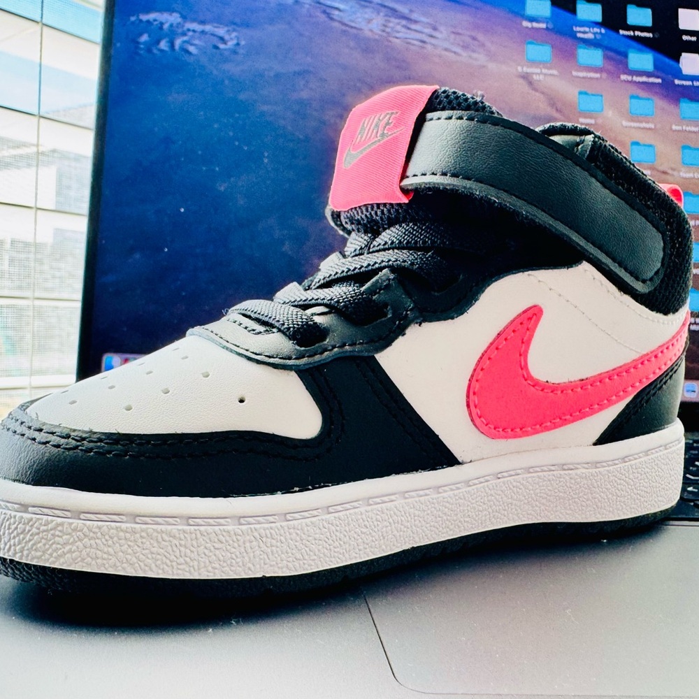 Nike Kids' Black and Pink Sneakers